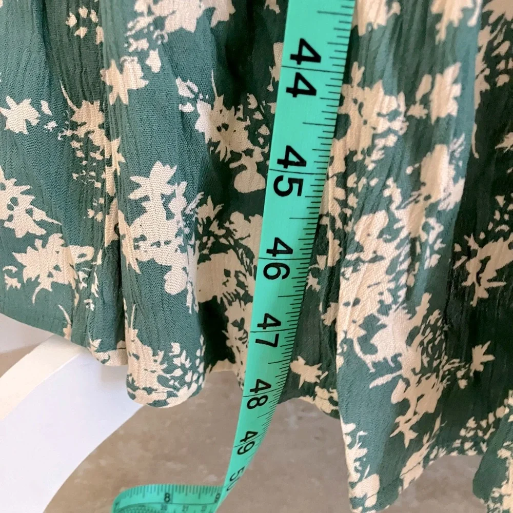 NWT Boho sage green flower print smocked dress w/ pockets! Bohera size L - Picture 10 of 15